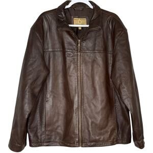 Vintage 90s Y2K Mens XL Genuine Leather Chore Coat Barn Jacket Brown